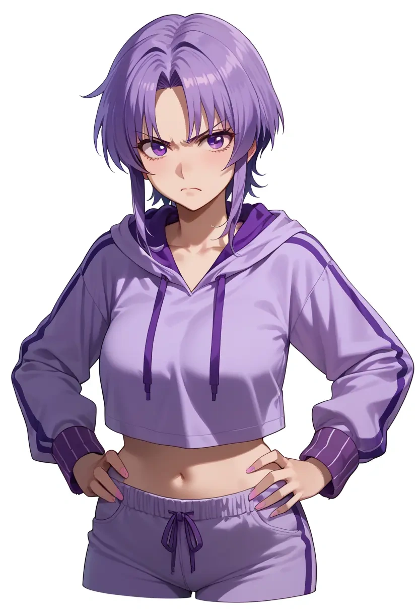 higurashi_no_naku_koro_ni,hanyuu,hoodie,cropped,high-waisted joggers  - 