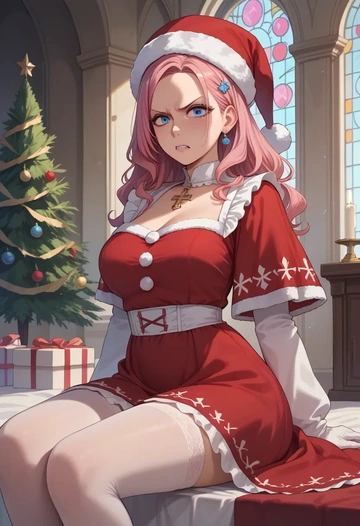 saki,haramura_nodoka,Christmas,red velvet dress  - AI generated anime art