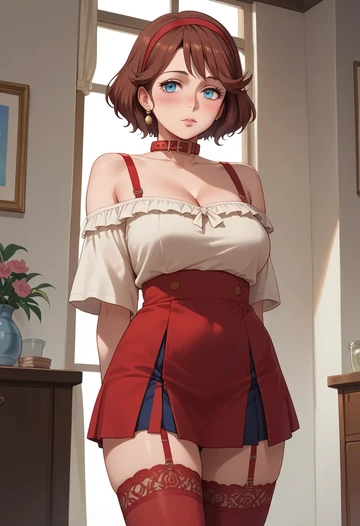 gundam,haro,collar,oversized,Thigh garters  - AI generated anime art