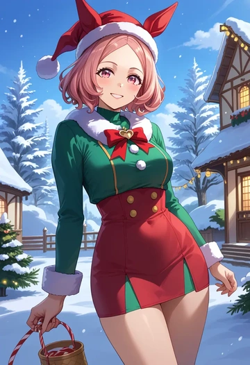 umamusume,haru_urara_(umamusume),Christmas,dress  - AI generated anime art