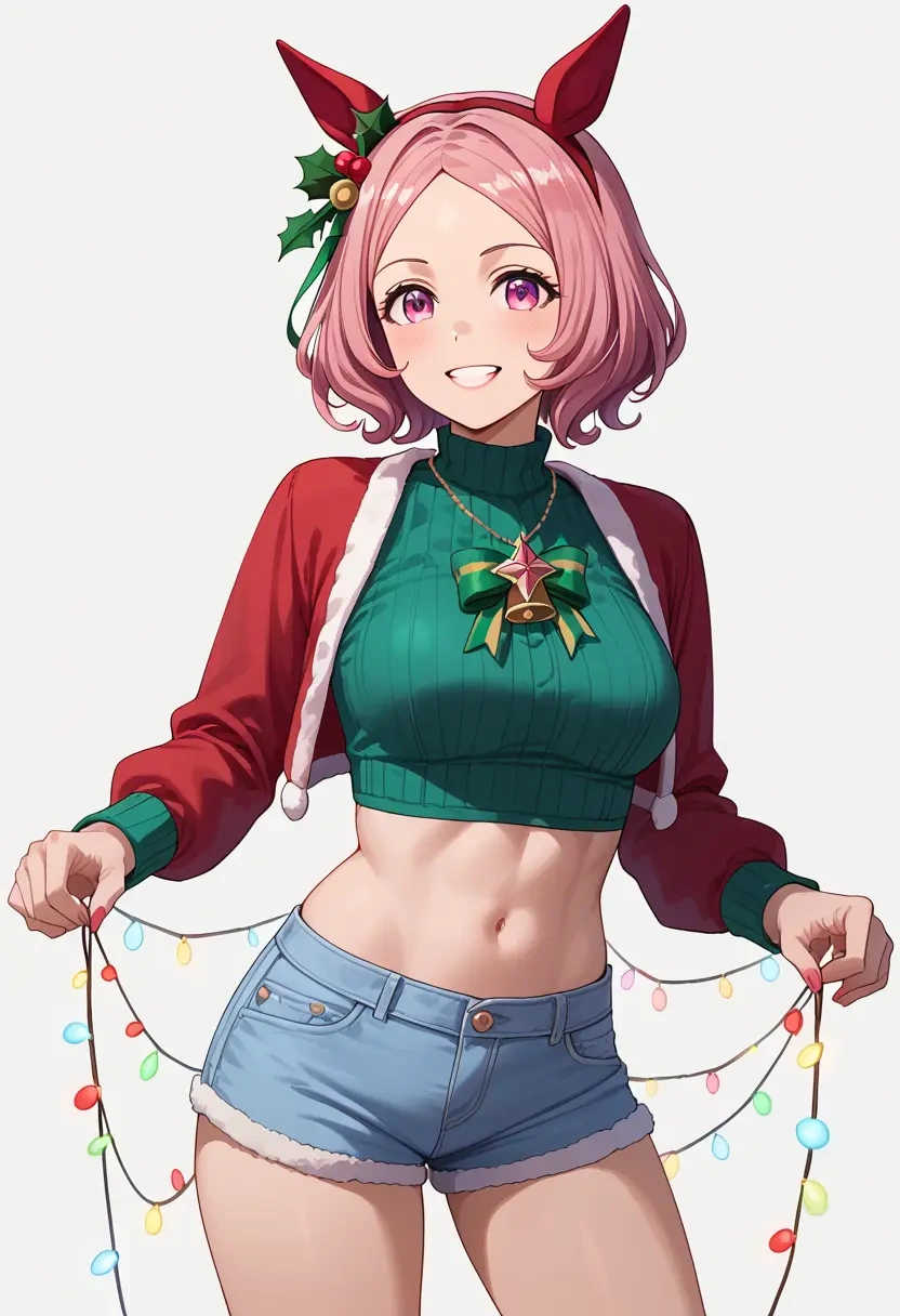 umamusume,haru_urara_(umamusume),Christmas,red velvet shorts  - 