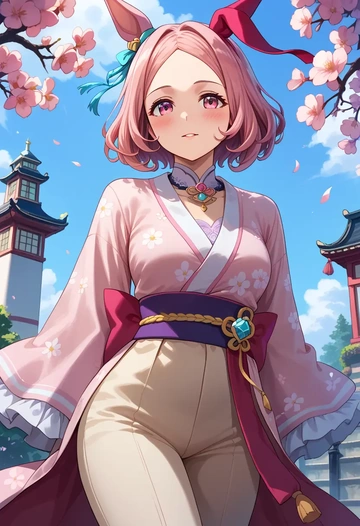 umamusume,haru_urara_(umamusume),kimono,silk,wide-leg trousers  - AI generated anime art