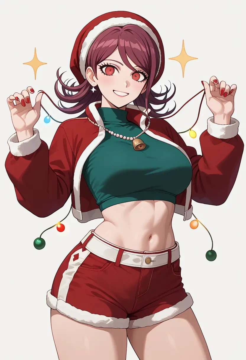 danganronpa_(series),harukawa_maki,Christmas,red velvet shorts  - 