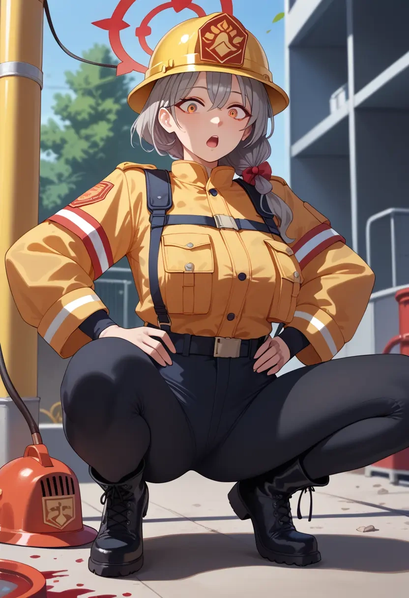 blue_archive,haruna_(blue_archive),firefighter  - 