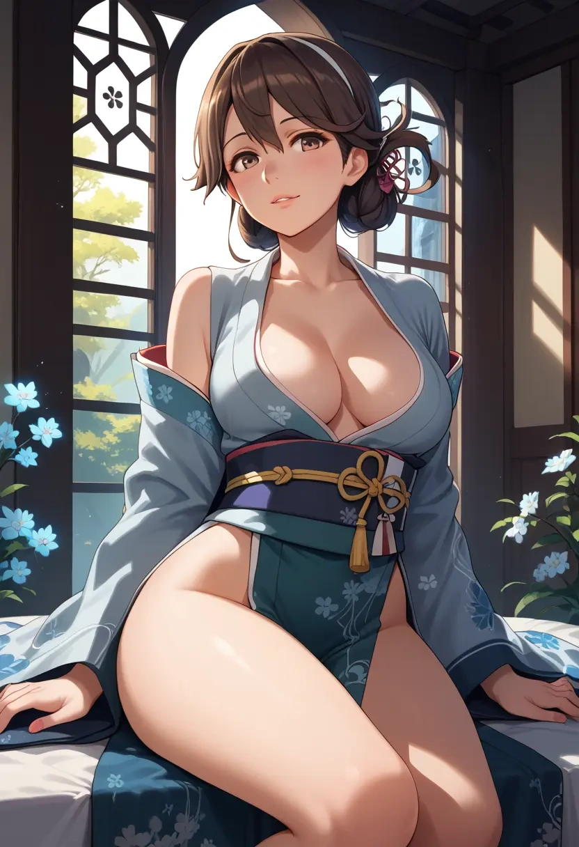 kantai_collection,haruna_kai_ni_(kancolle),kimono,sexy  - 