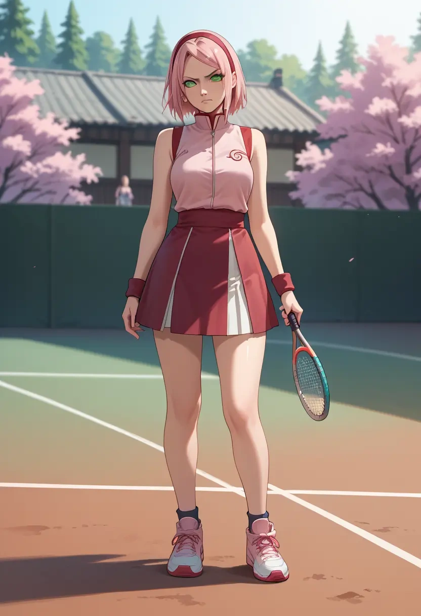 naruto_(series),haruno_sakura,tennis skirt  - 