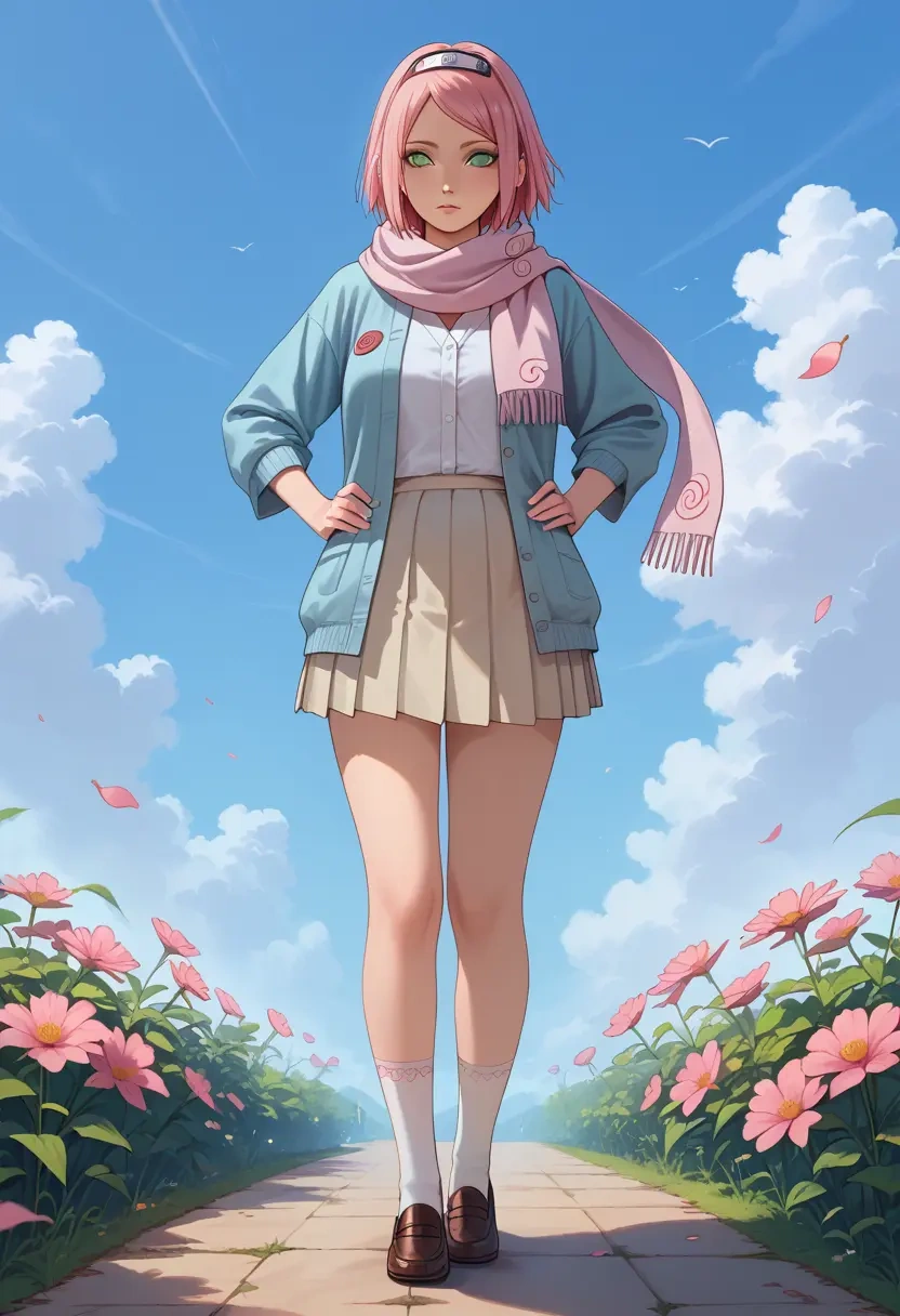 naruto_(series),haruno_sakura,spring,student uniform,cardigan  - 