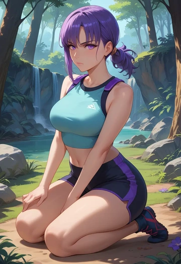 fate_(series),hassan_of_serenity_(fate),athletic,shorts,sexy  - AI generated anime art