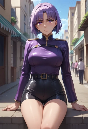 fate_(series),hassan_of_serenity_(fate),leather,shorts  - AI generated anime art