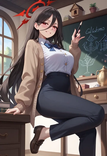 blue_archive,hasumi_(blue_archive),teacher, sweater  - AI generated anime art