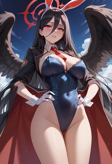 blue_archive,hasumi_(blue_archive),bunny girl  - AI generated anime art