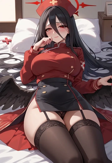 blue_archive,hasumi_(blue_archive),nurse pantyhose,mini skirt, sexy  - AI generated anime art