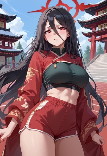 blue_archive,hasumi_(track)_(blue_archive),red velvet shorts  - AI generated anime art