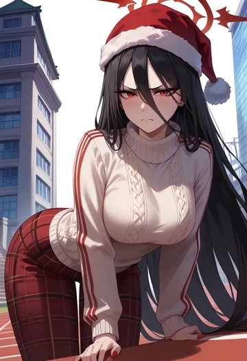 blue_archive,hasumi_(track)_(blue_archive),Christmas  - AI generated anime art