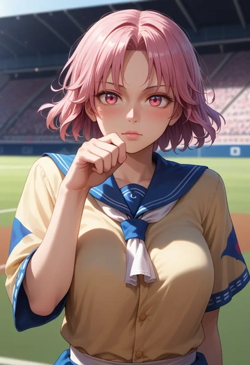 touhou,hata_no_kokoro,athletic  - AI generated anime art