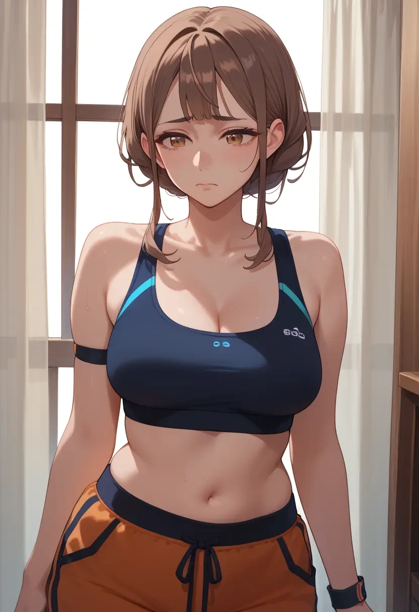 tsugu_(vtuber),hatoba_tsugu,sports bra,wide-leg joggers  - 