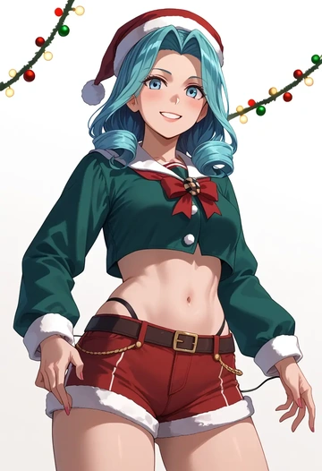 kantai_collection,hatsukaze_(kancolle),Christmas,red velvet shorts  - AI generated anime art