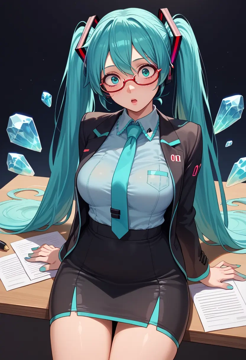 vocaloid,hatsune_miku_(append),OL, glasses,  - 