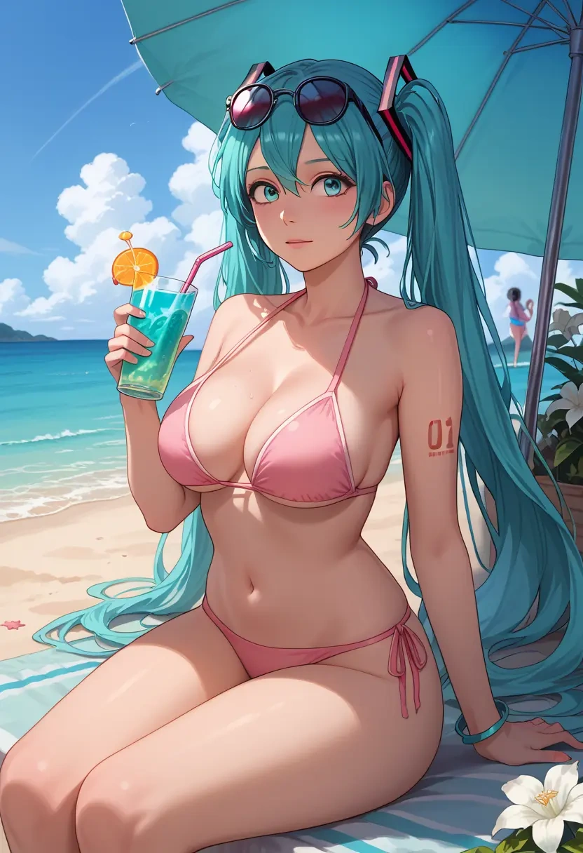 vocaloid,hatsune_miku_(append),bikini  - 