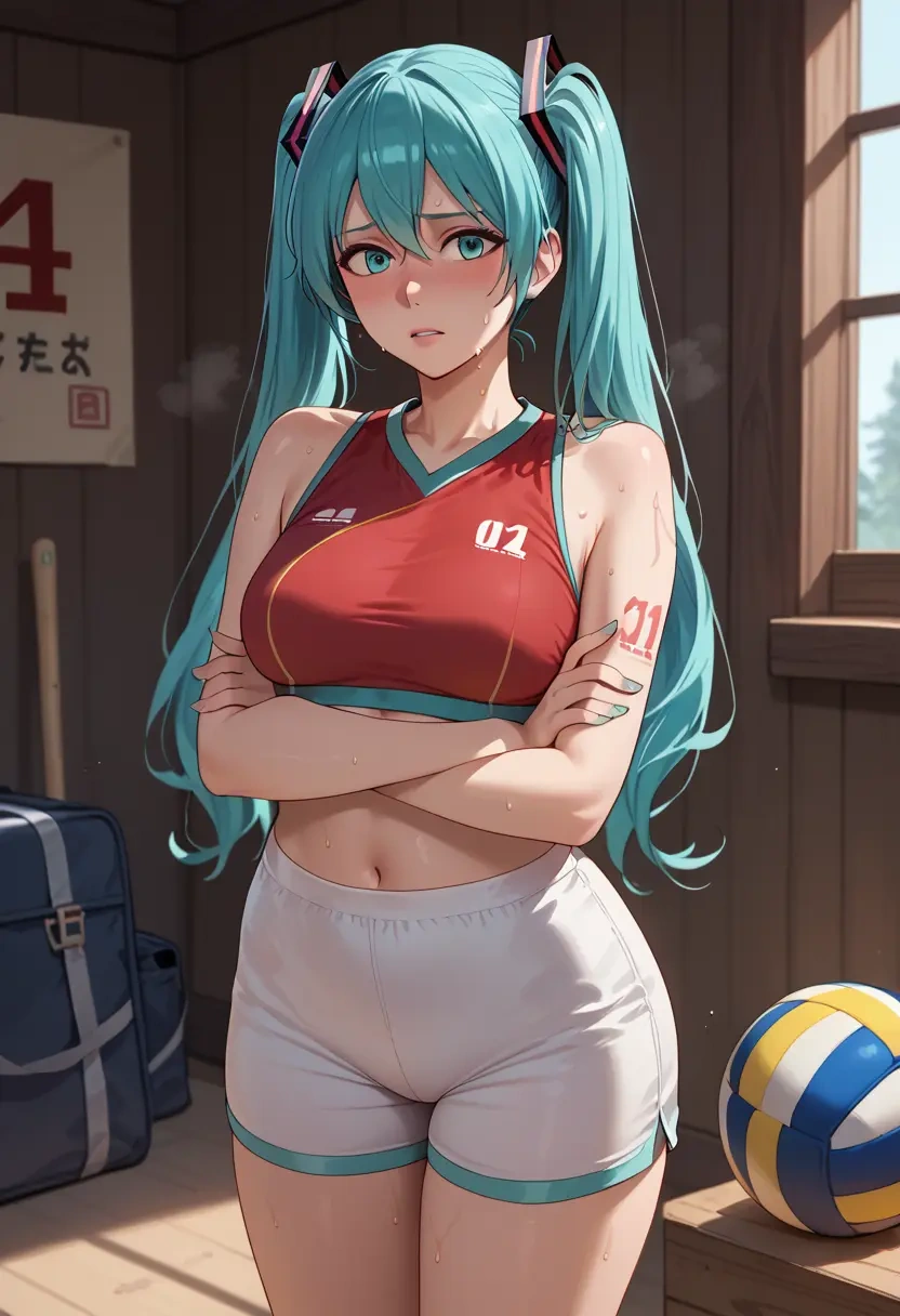 vocaloid,hatsune_miku_(append),volleyball uniform  - 