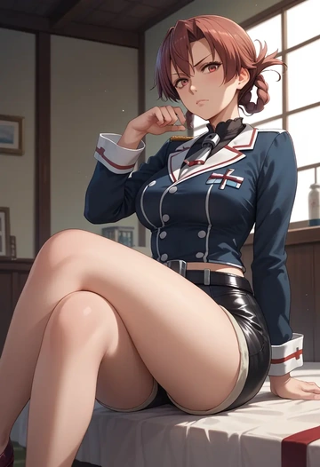 kantai_collection,hatsushimo_(kancolle),leather,shorts  - AI generated anime art