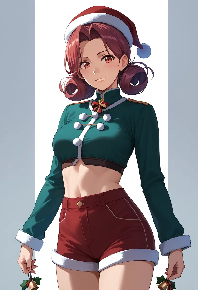 kantai_collection,hatsushimo_(kancolle),Christmas,red velvet shorts  - 