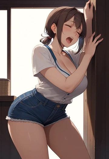 kantai_collection,hatsuyuki_(kancolle),shorts,sexy  - AI generated anime art