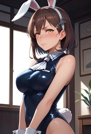 kantai_collection,hatsuzuki_(kancolle),bunny girl, sexy  - AI generated anime art