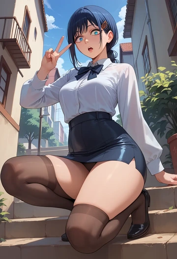 chainsaw_man,hayakawa_aki,shorts, pantyhose  - AI generated anime art