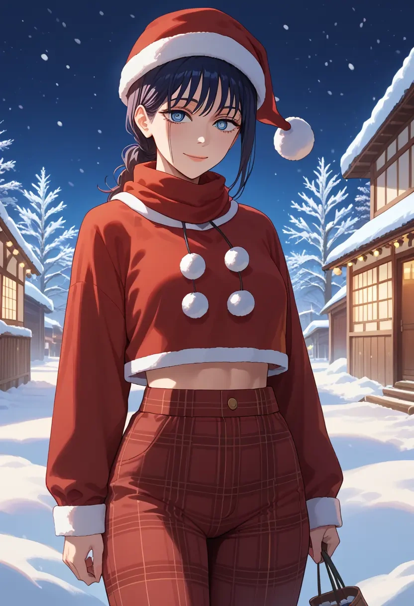 chainsaw_man,hayakawa_aki,Christmas,plaid trousers  - 