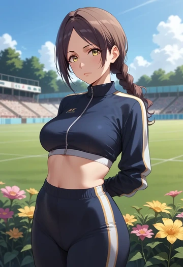 idolmaster,hayami_kanade,athletic,track suit  - AI generated anime art