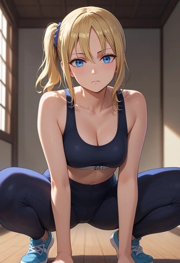 kaguya-sama_wa_kokurasetai_~tensai-tachi_no_renai_zunousen~,hayasaka_ai,athletic,track suit  - AI generated anime art