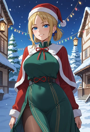 kaguya-sama_wa_kokurasetai_~tensai-tachi_no_renai_zunousen~,hayasaka_ai,Christmas,dress  - AI generated anime art