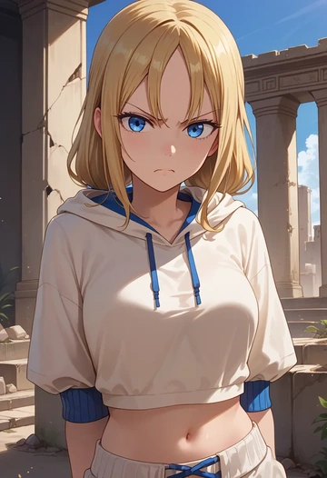 kaguya-sama_wa_kokurasetai_~tensai-tachi_no_renai_zunousen~,hayasaka_ai,hoodie,cropped,high-waisted joggers  - AI generated anime art