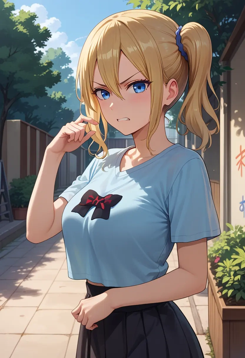 kaguya-sama_wa_kokurasetai_~tensai-tachi_no_renai_zunousen~,hayasaka_ai,crop graffiti tee,dolphin shorts  - 