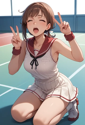 kantai_collection,hayashimo_(kancolle),tennis skirt  - AI generated anime art