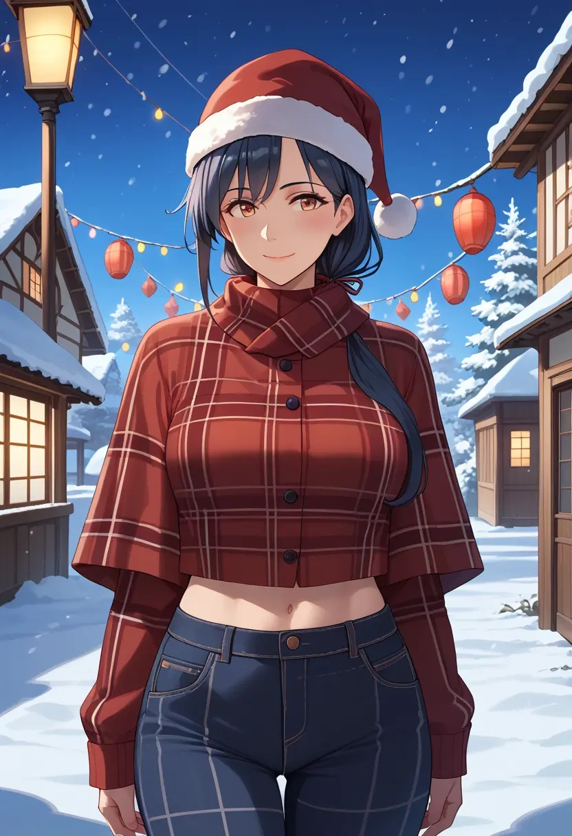 kantai_collection,hayasui_(kancolle),Christmas,plaid trousers  - 