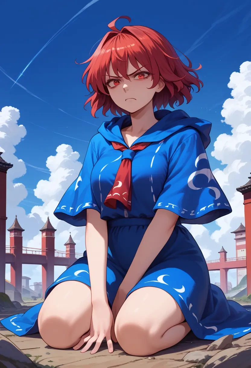 touhou,hecatia_lapislazuli,crop windbreaker,shorts  - 