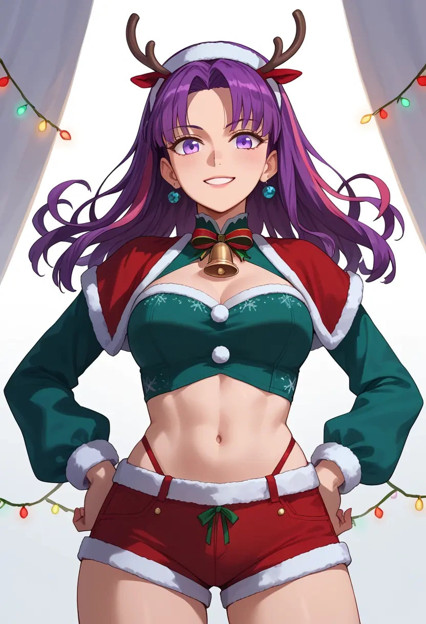 fate_(series),helena_blavatsky_(fate),Christmas,red velvet shorts  - 