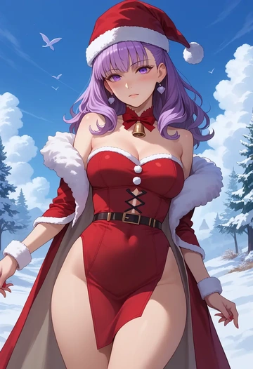 fate_(series),helena_blavatsky_(fate),Christmas,red velvet dress  - AI generated anime art