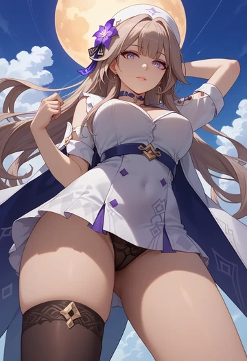 star rail,herta,nurse pantyhose,mini skirt, sexy  - AI generated anime art