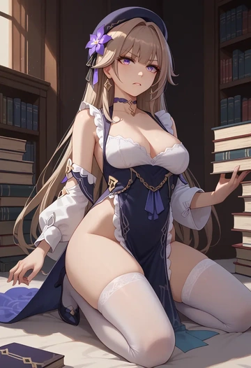 star rail,herta,maid, sexy, stockings,panties  - AI generated anime art