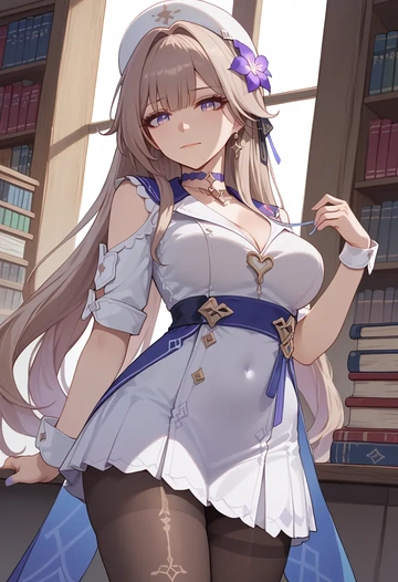 star rail,herta,nurse, pantyhose,mini skirt  - AI generated anime art