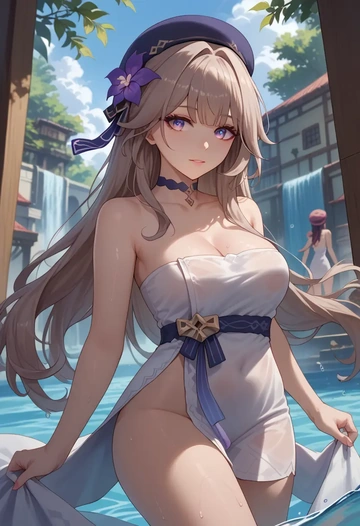 star rail,herta,towel,sexy  - AI generated anime art