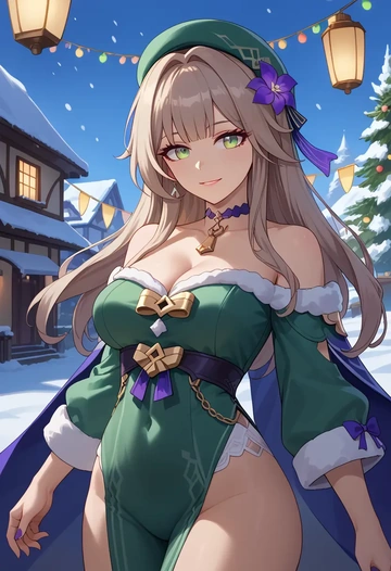 star rail,herta,Christmas,dress  - AI generated anime art