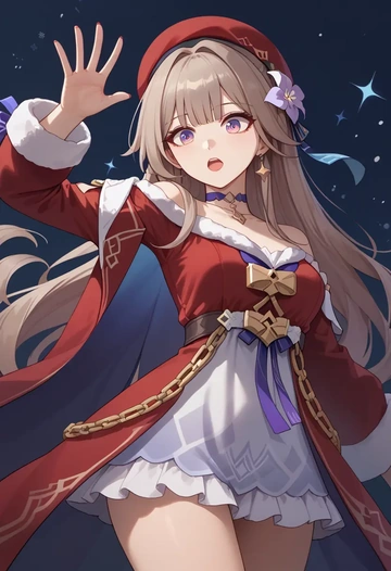 star rail,herta,Christmas,red velvet dress  - AI generated anime art