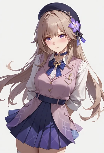 star rail,herta,spring,student uniform,vest  - AI generated anime art