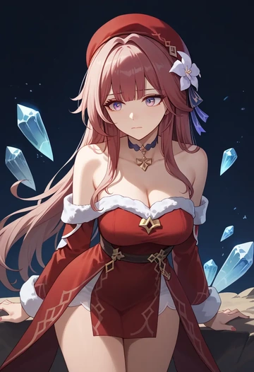 star rail,herta,Christmas,red velvet dress  - AI generated anime art