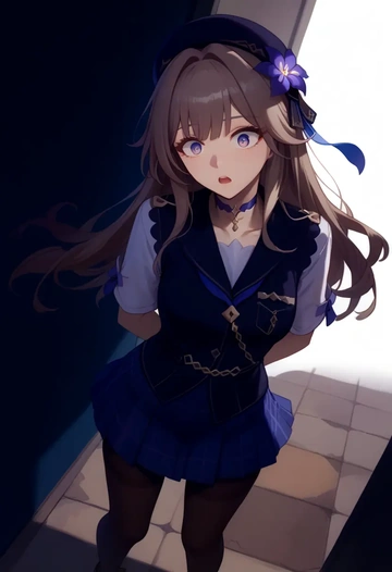 star rail,herta,winter,student uniform,vest  - AI generated anime art