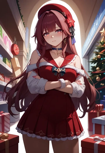 star rail,herta,Christmas,skirt  - AI generated anime art